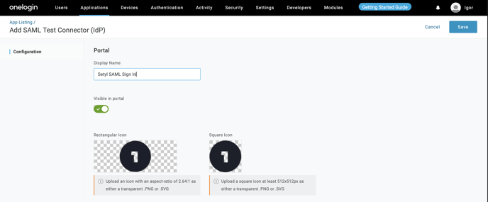 onelogin setyl set up app